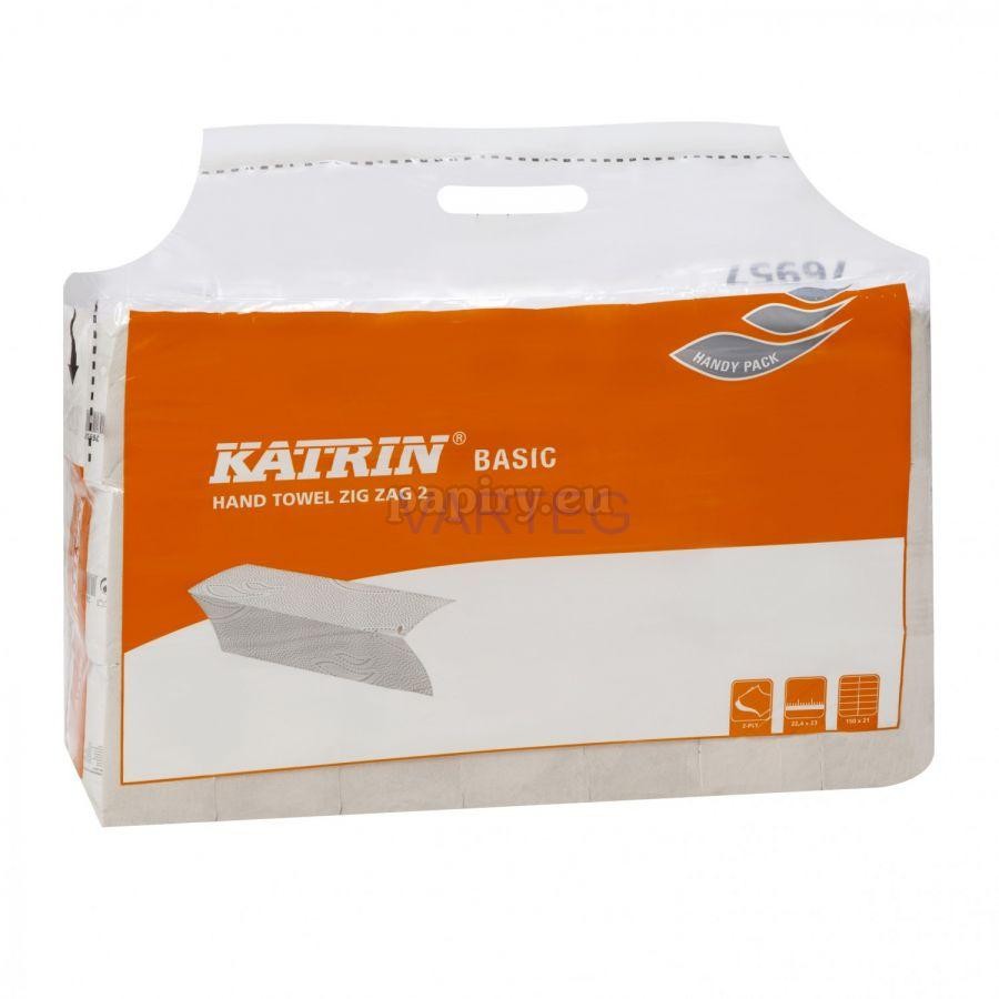 Papírové ručníky skládané Katrin Basic ZZ II.vrst.utěrky přírodní 76957